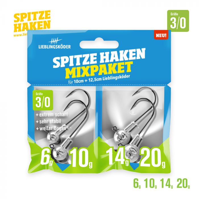 Lieblingsköder Spitze Haken Jig Hooks Mix Pack, #3/0