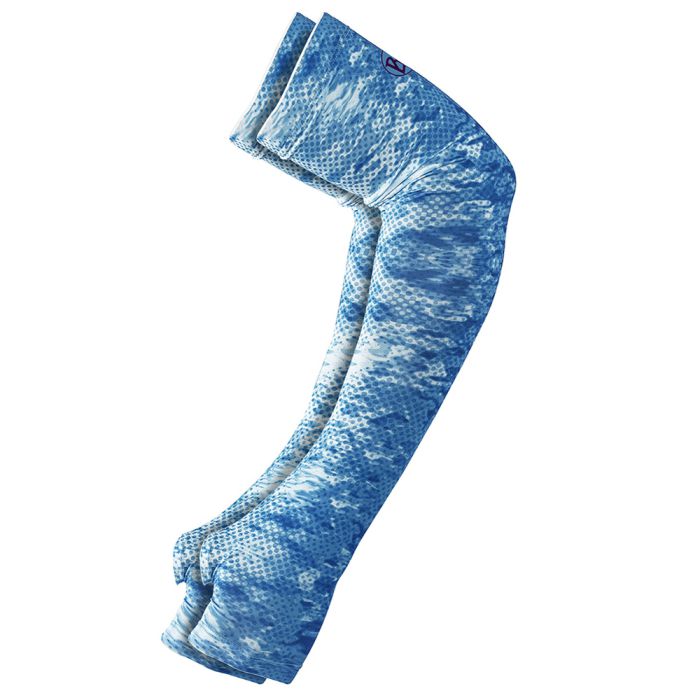 Buff Angler UV Coastal Arm Sleeves, Pelagic Camo Blue