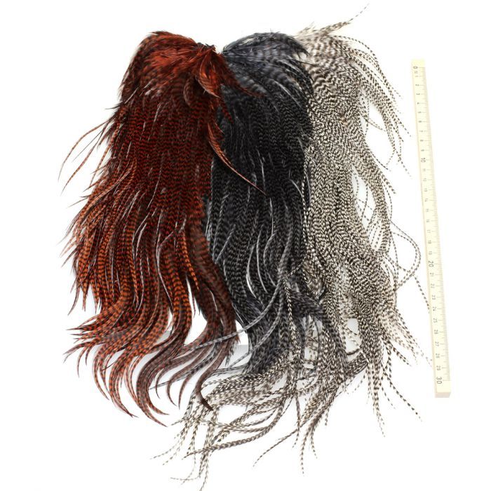 Hackle Feathers For Sale Keough Grizzly Half Saddle Grade #2