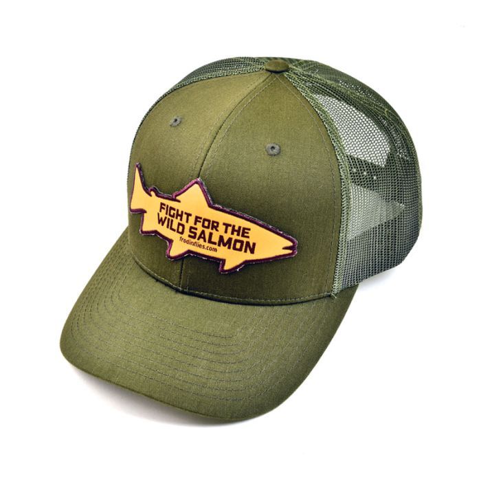 Wild Salmon Trucker Hat Cap, green/olive