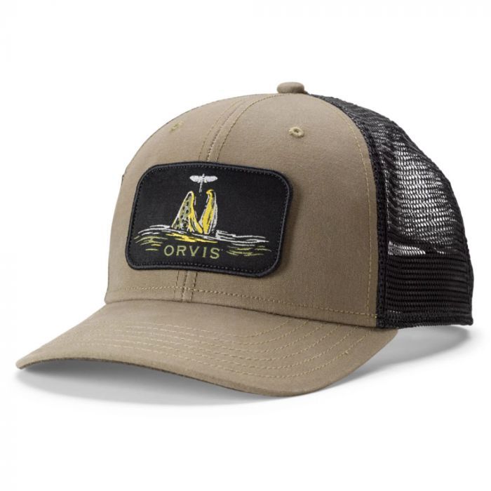 Orvis Brown Trout Rise Trucker Cap, olive, Fly Fishing