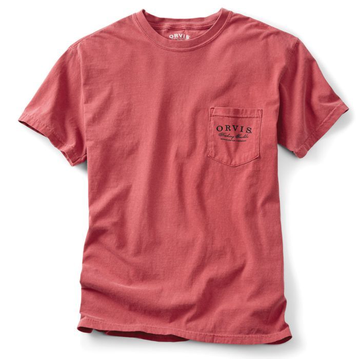 Orvis Vintage Salmon Pocket Tee, rot