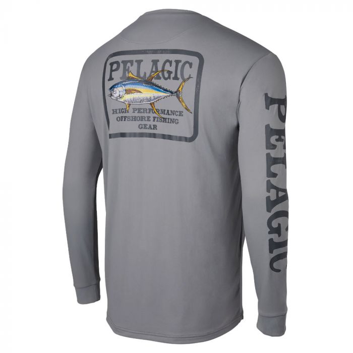 Pelagic Aquatek Game Fish Tuna Shirt, grey, Fly Fishing