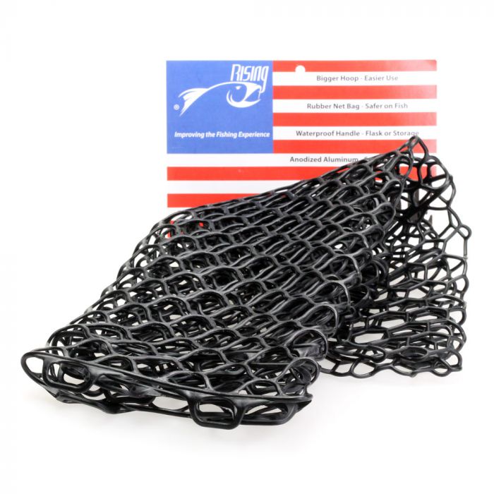 Rising Replacement Rubber Nets, Lunker black, Fly Fishing