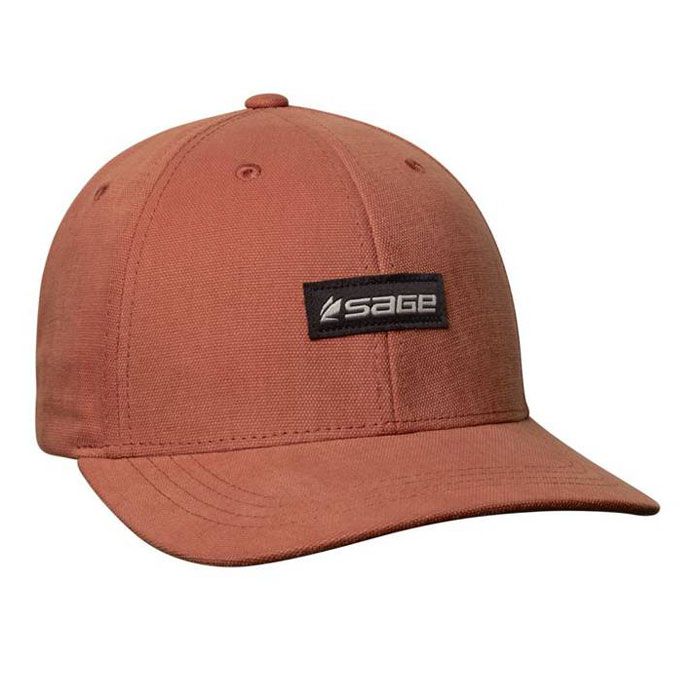 Sage 6-Panel Logo Hat Cap, rust