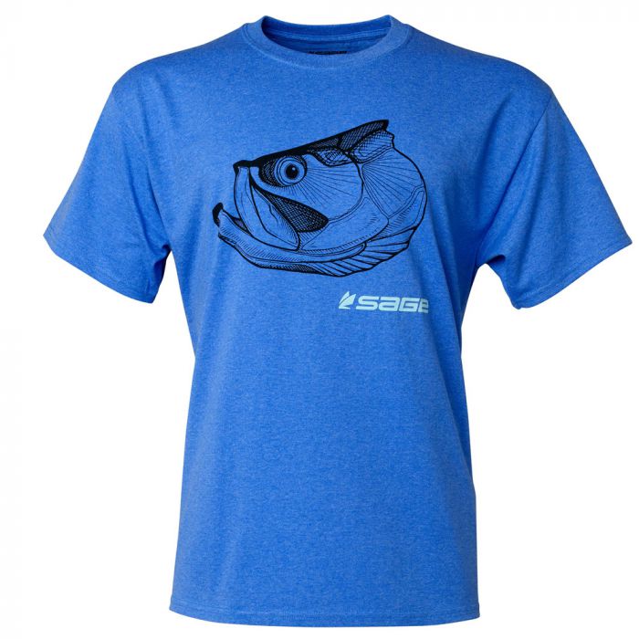 Sage Tarpon Head Tee T-Shirt, heather blue