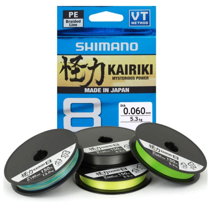 Shimano Kairiki 8 Angelschnur, mantis green, 150 m, Spinnfischen