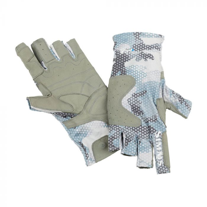 Simms Solarflex Guide Glove, hex flo camo grey blue