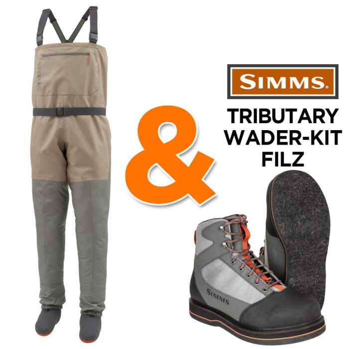 Simms Tributary Wading Kit (Waders + Wading Boots Striker)