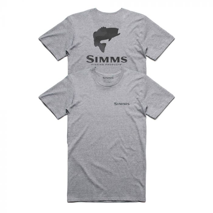 Simms Bass Hex Flo Camo T-Shirt, grey heather