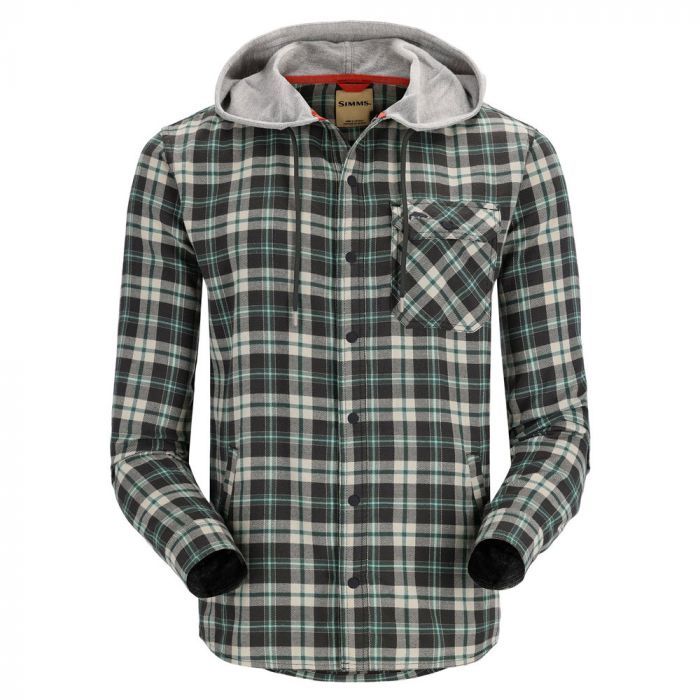 Chemise Caban Simms Homme – Bleu Plaid, Manches Longues, Doublée, Taille L