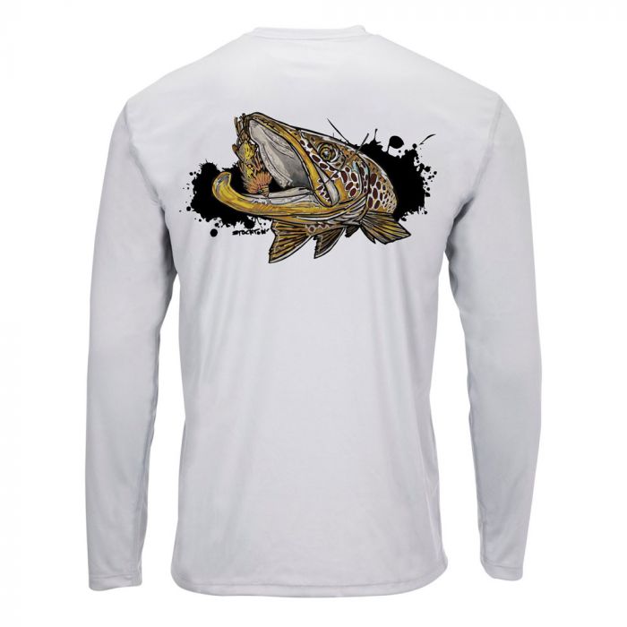 SIMMS シムス SOLAR TECH TEE LS BROWN TROUT STERLING　US-L simms_solar-tech-tee-brown-