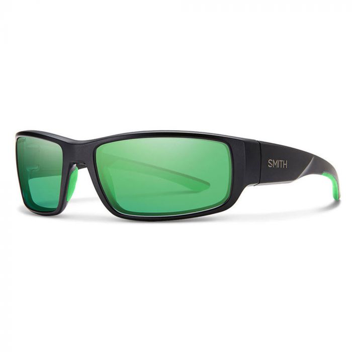 Green Mirror Lens Smith Survey Carbonic Polarized Sunglasses Matte Black 
