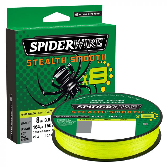 SpiderWire Stealth Smooth X8 Fishing Line, hi-vis yellow