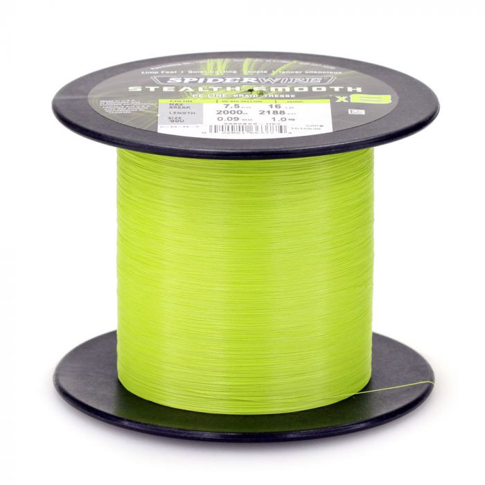 SpiderWire Stealth Smooth X8 Fishing Line Bulk Spool, hi-vis yellow, pesca  a spinning