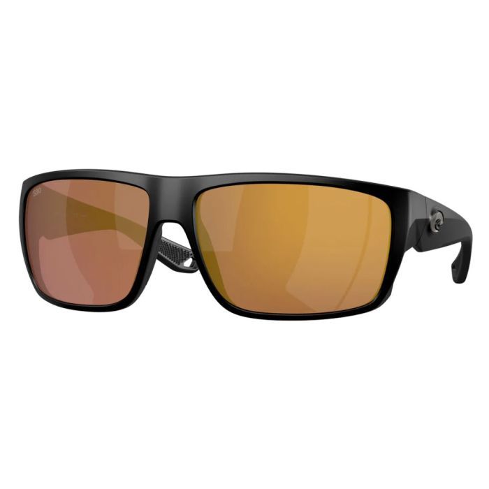 Costa Fly Line Matte Black 580G Polarized Sunglasses, Gold Mirror