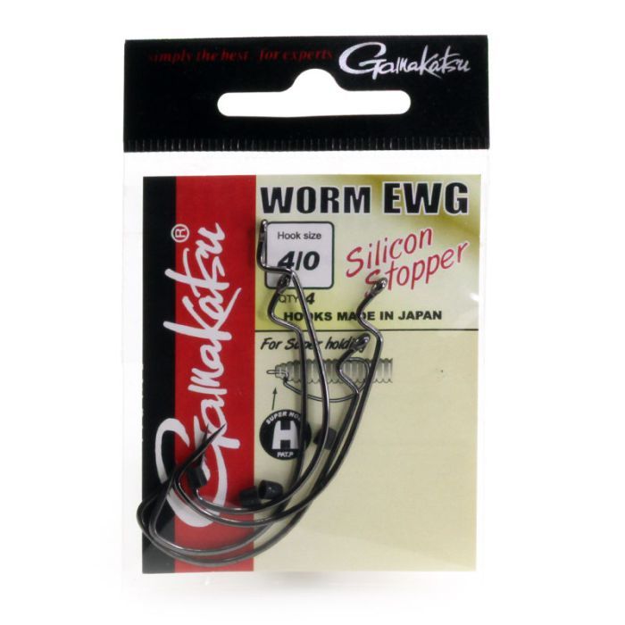 Hameçons Gamakatsu 74415 Weighted Worm Offset EWG - 5/0, 1/8 Oz, Lot De 5