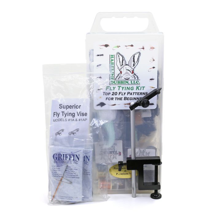 Hareline Fly Tying Starter Kit Premium Vice Tool Set
