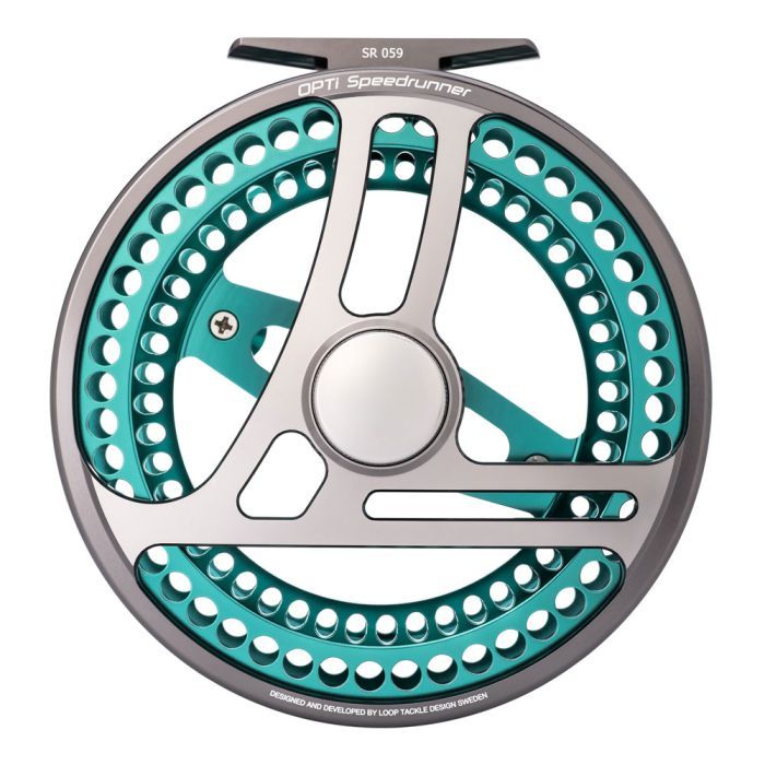 Loop OPTi Speedrunner Fly Reel, Aurora Turquoise, Fly Fishing