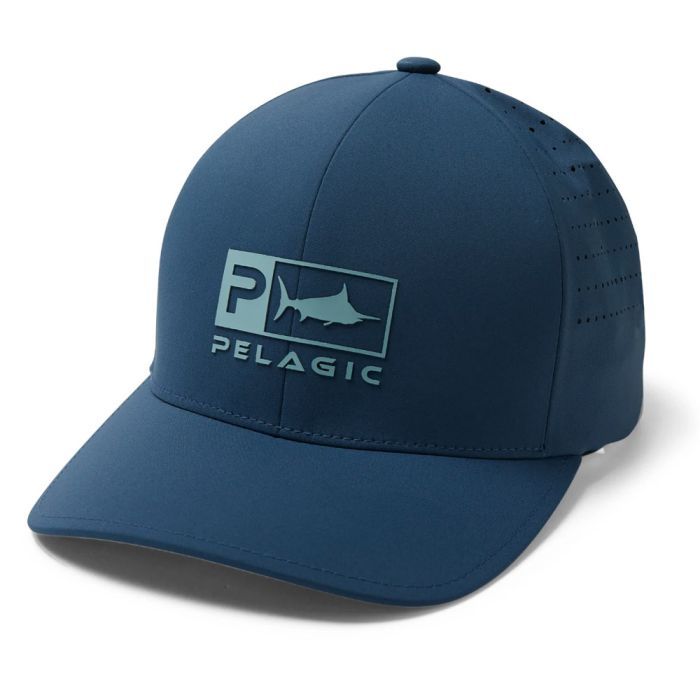 Pelagic Delta Flexfit Icon Hat Cap, smokey blue, Fly Fishing