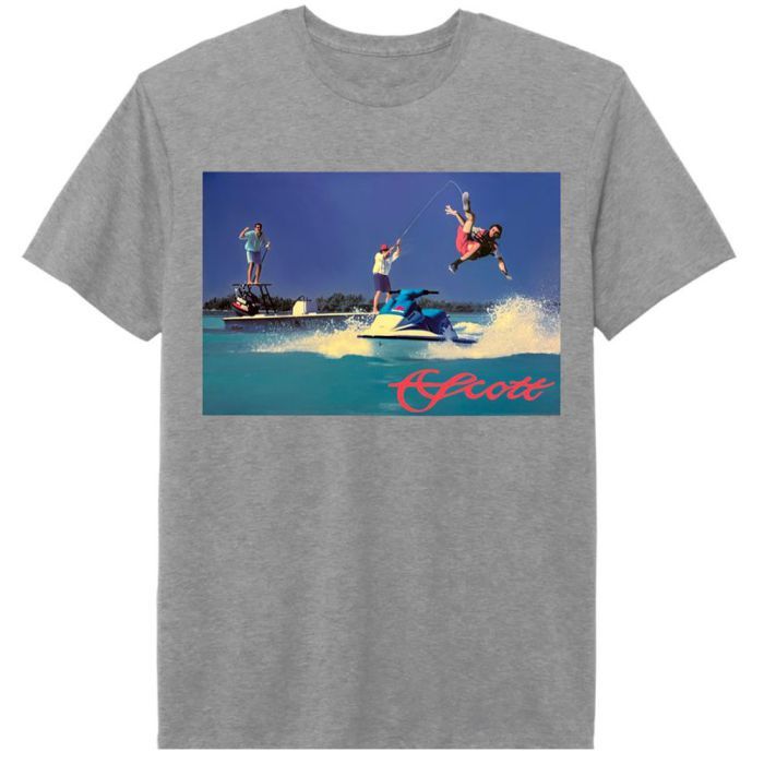 Scott Jet Ski Thowback T-Shirt, heather grey, Pesca a mosca