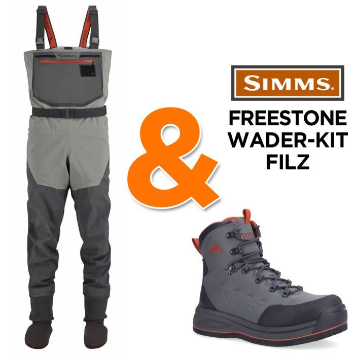 Simms Freestone Wader Smoke, Wading Kit (Waders Wading Boots