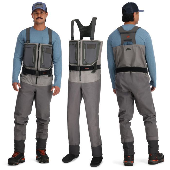 Simms G4Z Zip Stockingfoot Waders 2024, slate, Fly Fishing GORE