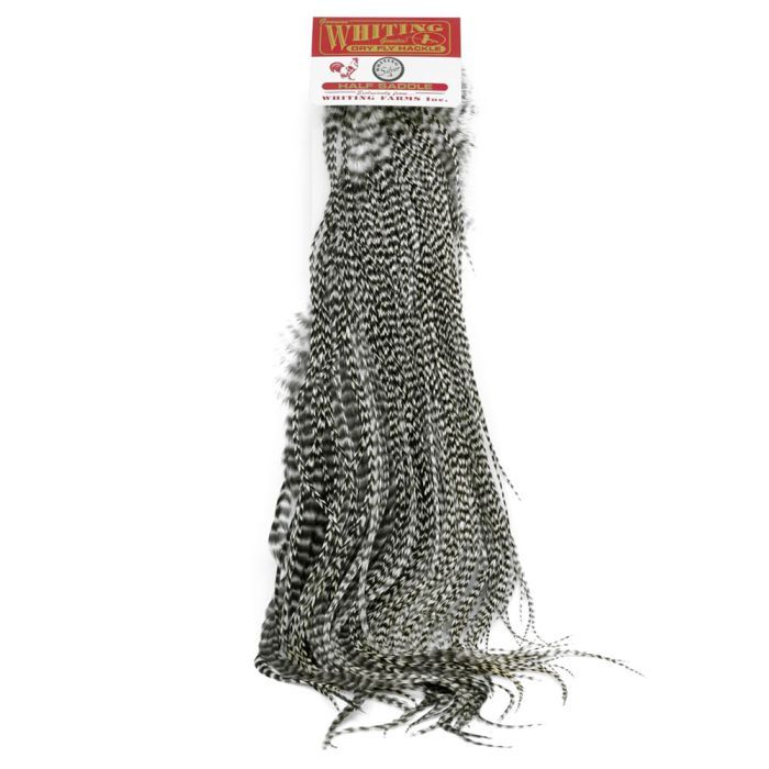 Whiting 1/2 Rooster Saddle, Silver Grade, Fly Tying