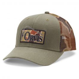 Orvis Bent Rod Badge Hat Cap, olive, Fly Fishing
