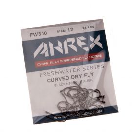 Ahrex FW511 Curved Dry Fly Hook, Barbless