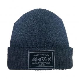 Ahrex Ribbed Knit Patch Beanie, dark grey