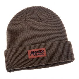 Ahrex Suede Patch Beanie, brown