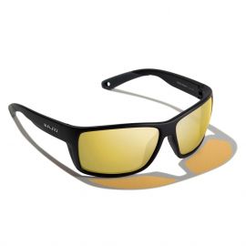 Bajio Bales Beach Black Matte Polarisationsbrille mit Glaslinsen, gelb verspiegelt