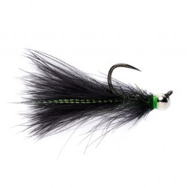 Fulling Mill CDC Jig Streamer Black, widerhakenlos