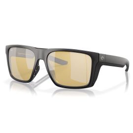 Costa Lido Matte Black Sonnenbrille 3D-Frontansicht mit Sunrise Silver Mirror Gläsern