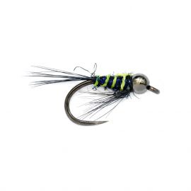 Fulling Mill Crostons Tungsten Trigger DB UV Black Chartreuse, widerhakenlos