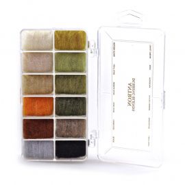 Sow Scud Nymph Dubbing  Dispenser - 12 Colors, Fly Tying