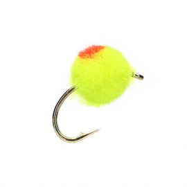 Roe Bug, chartreuse/flame dot