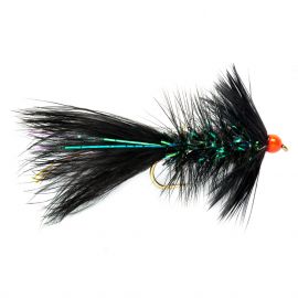 Fulling Mill Shimmer Bugger Black & Orange Bead