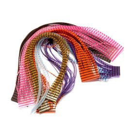 Fulling Mill Micro Barred Legs, feine gebänderte Silikonbeinchen in Pink, Orange, Braun und Purple zum Fliegenbinden