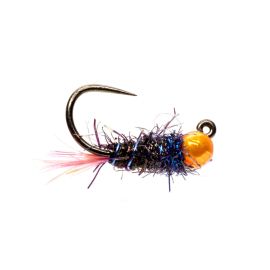 Fulling Mill Rozas Neon Orange Jig Nymph, barbless