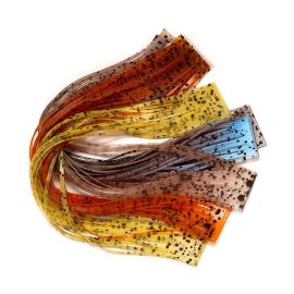 Fulling Mill Splash Legs, gesprenkelte Silikonbeinchen in Natural Craw, Clear Orange, Light Yellow und UV Blue zum Streamerbinden