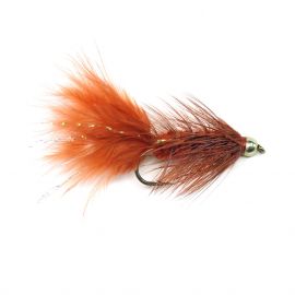 Goldkopf Crystal Bugger, braun, Fliegenfischen, Forellenstreamer