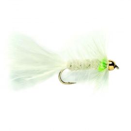 Golden Nugget Wooly Bugger, white & green
