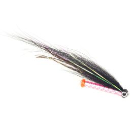 Guideline Bismo Fluoro Pink Tubenfliege 1 Inch für Lachs mit pinker und schwarzer Schwinge