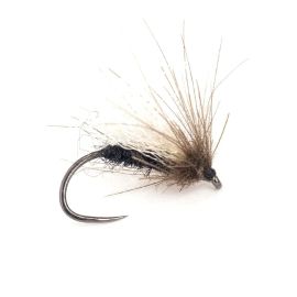 Guideline CDC Midge Black Trockenfliege ohne Widerhaken mit schwarzem Körper und CDC-Flügel