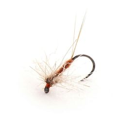 Guideline PC Spent Rusty Brown Trockenfliege mit Polyflügeln und CDC Thorax auf Haken gebunden