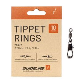 Guideline Tippet Rings 2,0mm Vorfachringe für Forelle auf Sicherheitskarabiner