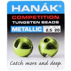Hanak Round Tungsten Beads, metallic olive
