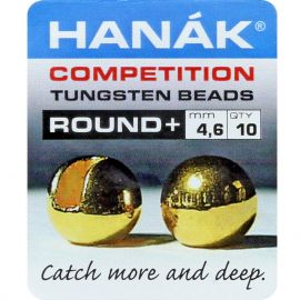 Hanak Round Tungsten Beads, gold